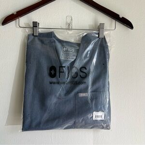 Heather denim Figs Catarina scrub top